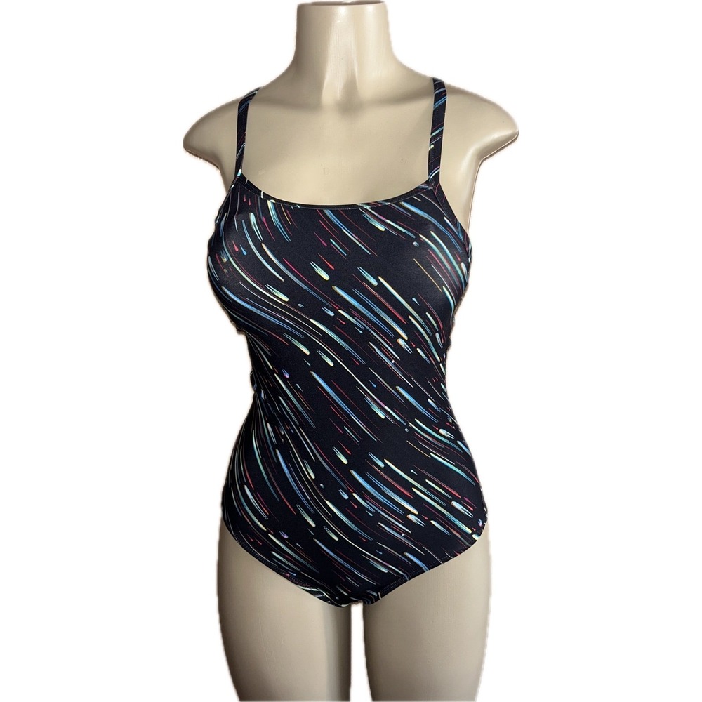 Syrokan Dreamy Streamer One Piece Swimsuit Multicolor Athletic Keyhole Back 34